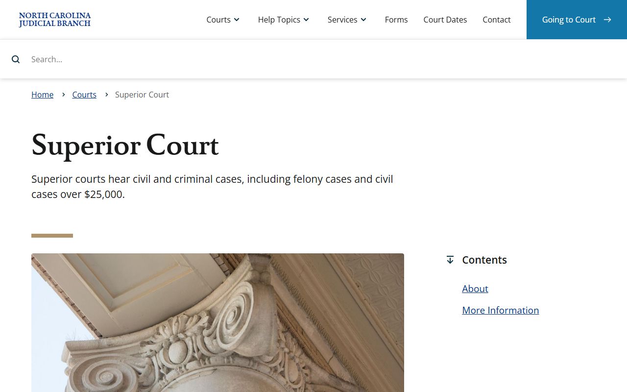 Columbus County court dockets Superior Court page
