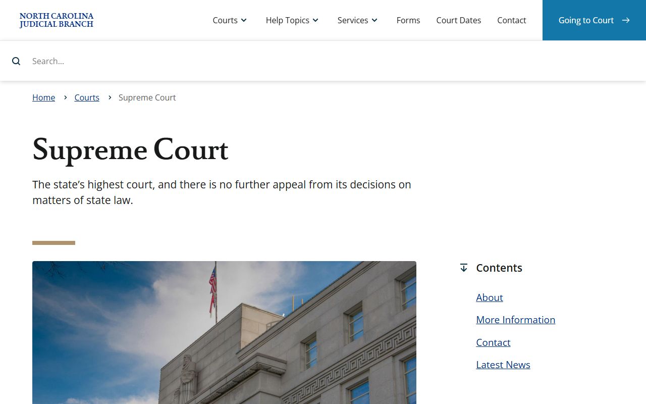 Columbus County court dockets Supreme Court appellate page