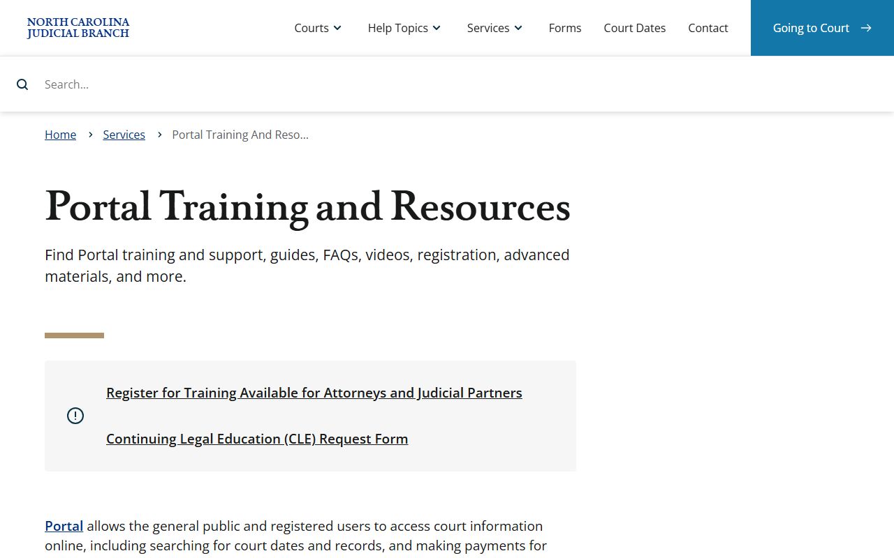 Columbus County court records Portal training and resources