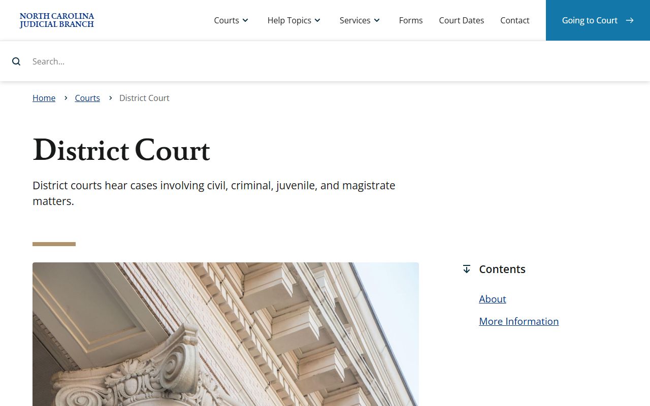 Columbus County criminal court records District Court page
