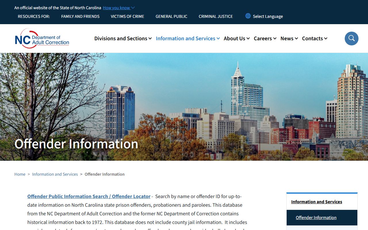 Columbus County inmate search NC DAC offender records