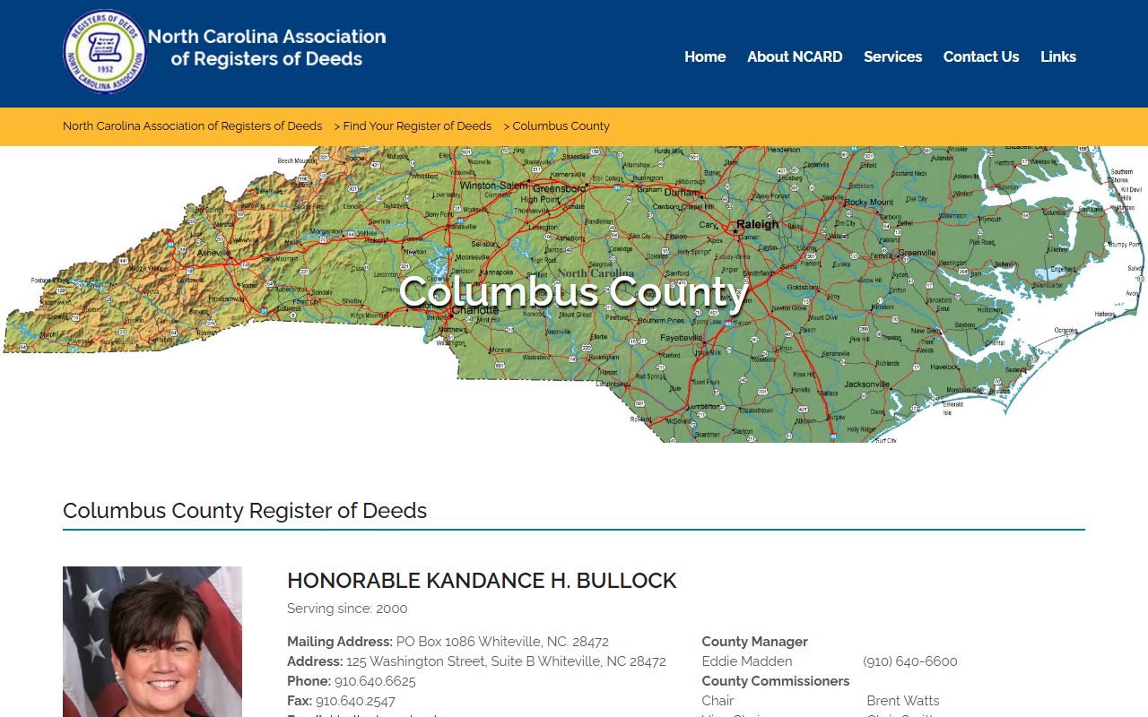 Columbus County marriage and divorce records Register of Deeds profile