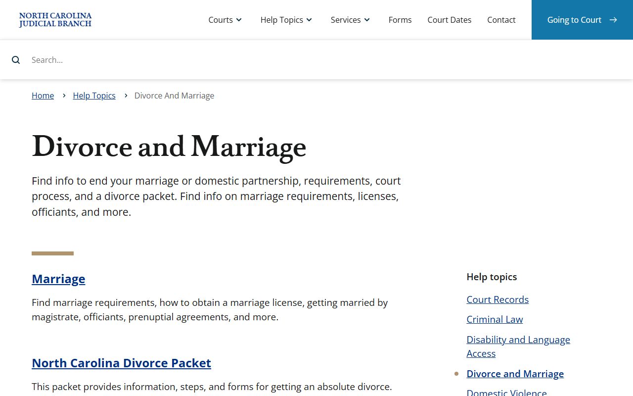 Columbus County marriage and divorce records overview