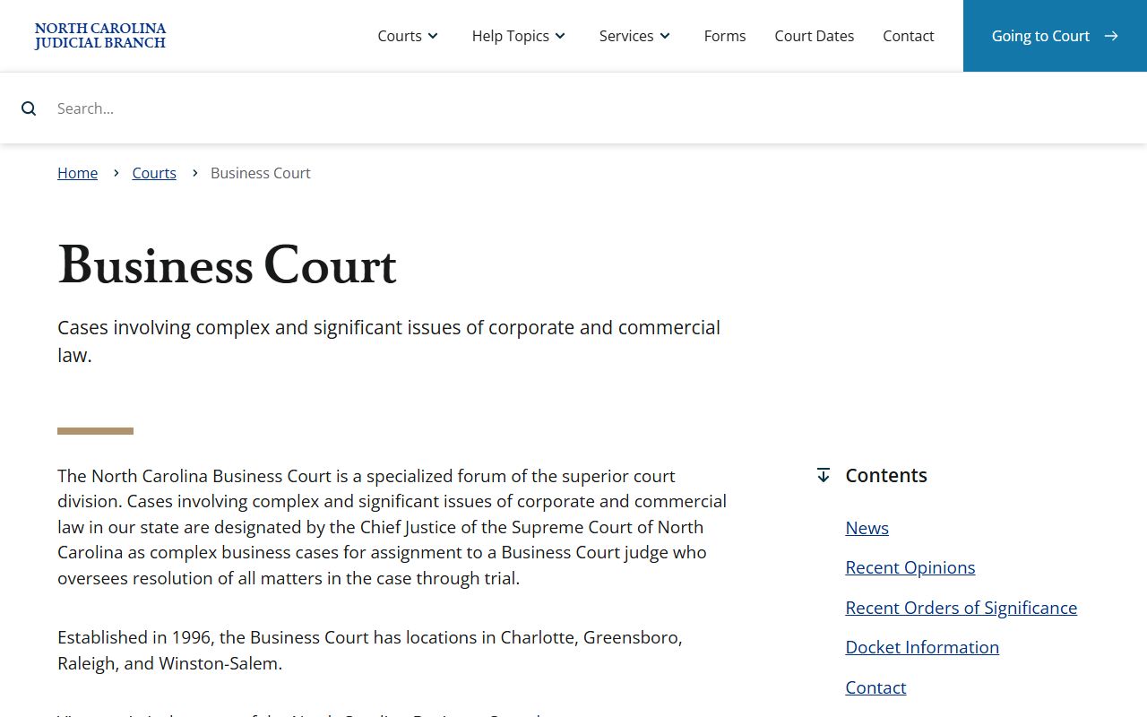 Columbus County probate records Business Court source distinction