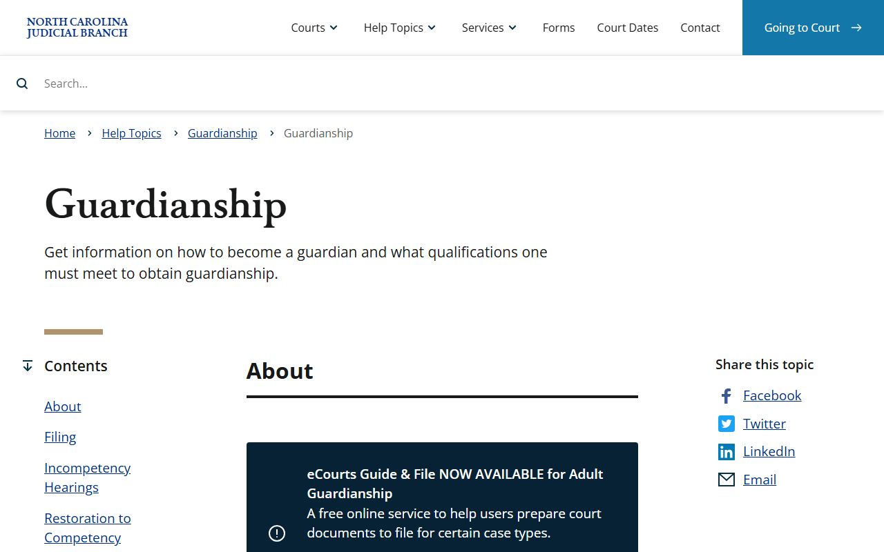 Columbus County probate records guardianship help topic