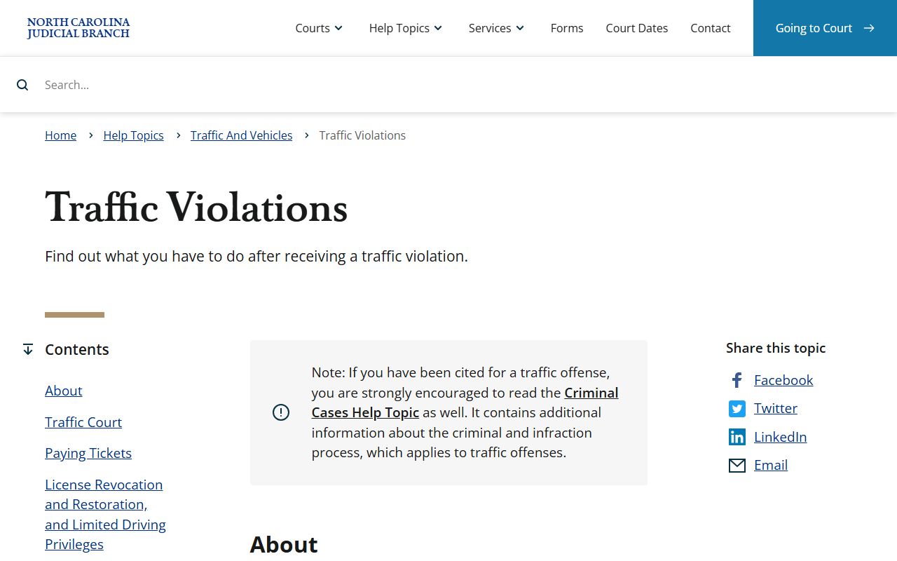 Columbus County traffic court records traffic violations help topic